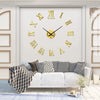 Large round Mirror Wall Clock DIY Self Adhesive Wall Clock