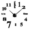 Large round Mirror Wall Clock DIY Self Adhesive Wall Clock