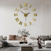 Large round Mirror Wall Clock DIY Self Adhesive Wall Clock