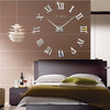 Large round Mirror Wall Clock DIY Self Adhesive Wall Clock